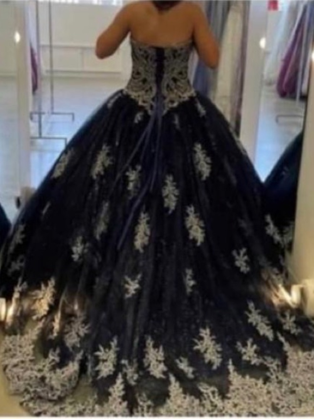 Navy Blue beaded Ball Gown Dress
(Send offers!)